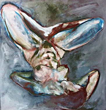 Aktmalerei, Öl auf Leinwand 100x95cm 2008