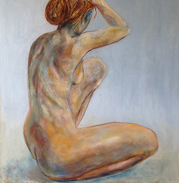Rückenakt, Öl auf Leinwand 100x95cm 2007-2017